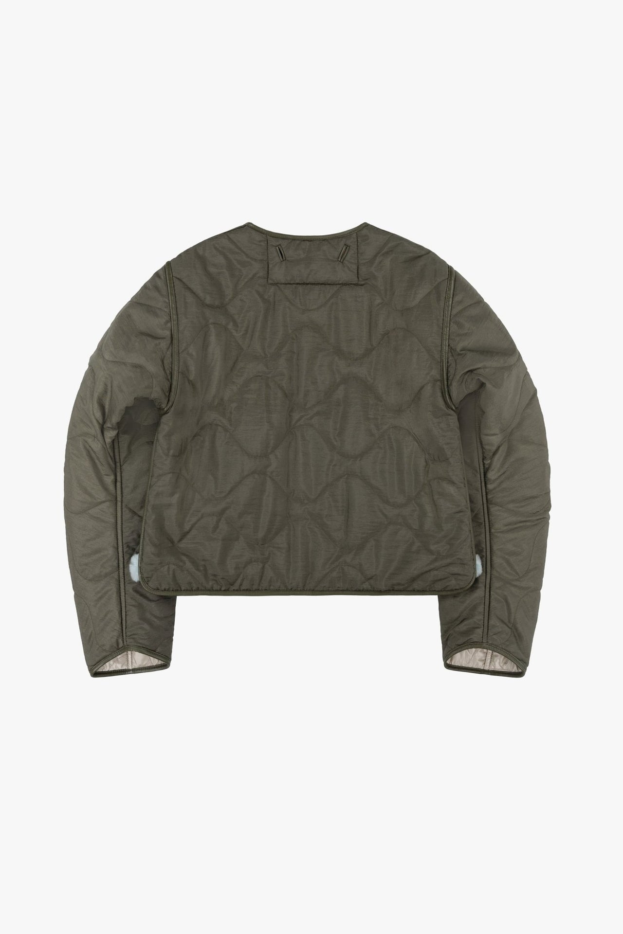 Aviator Shearling Jacket - Dark Olive / Sky Blue