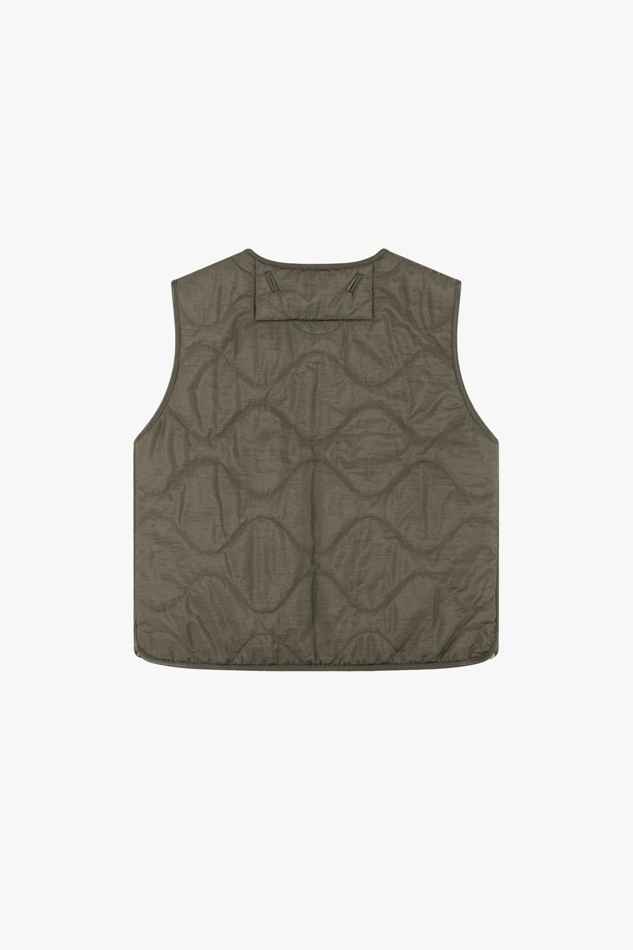 Aviator Shearling Vest - Dark Olive / Sky Blue