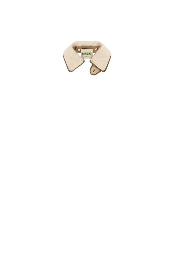 Aviator Alpaca Latch Collar - Natural Alpaca / Orange - Layer 8