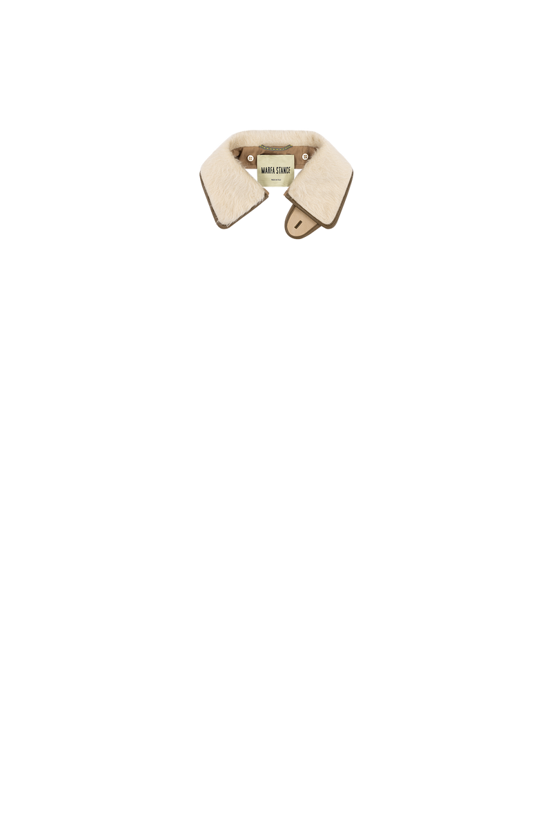 Aviator Alpaca Latch Collar - Natural Alpaca / Orange - Layer 8