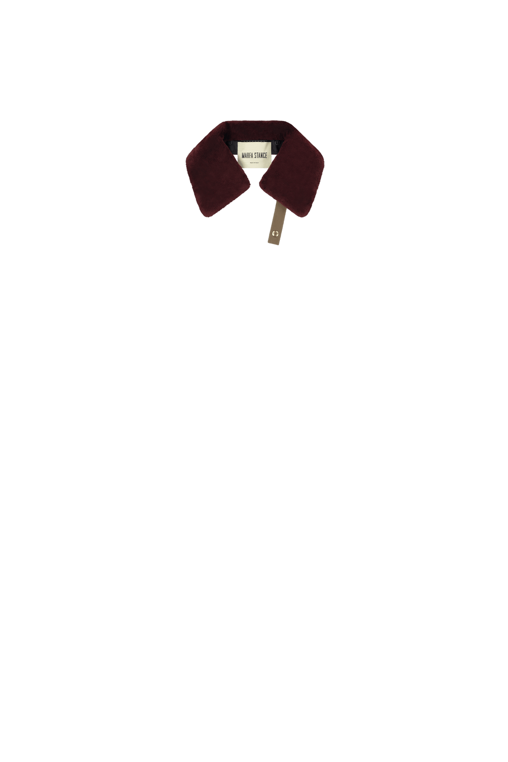 Aviator Shearling Latch Collar - Wine / Black - Layer 8