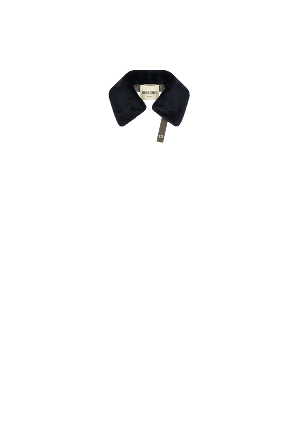 Aviator Shearling Latch Collar - Midnight / Cavalry Red - Layer 8