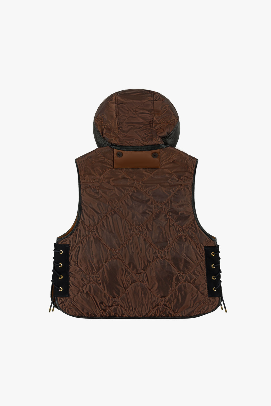 Aviator Shearling Lattice Zip Hood - Dark Brown / Amber