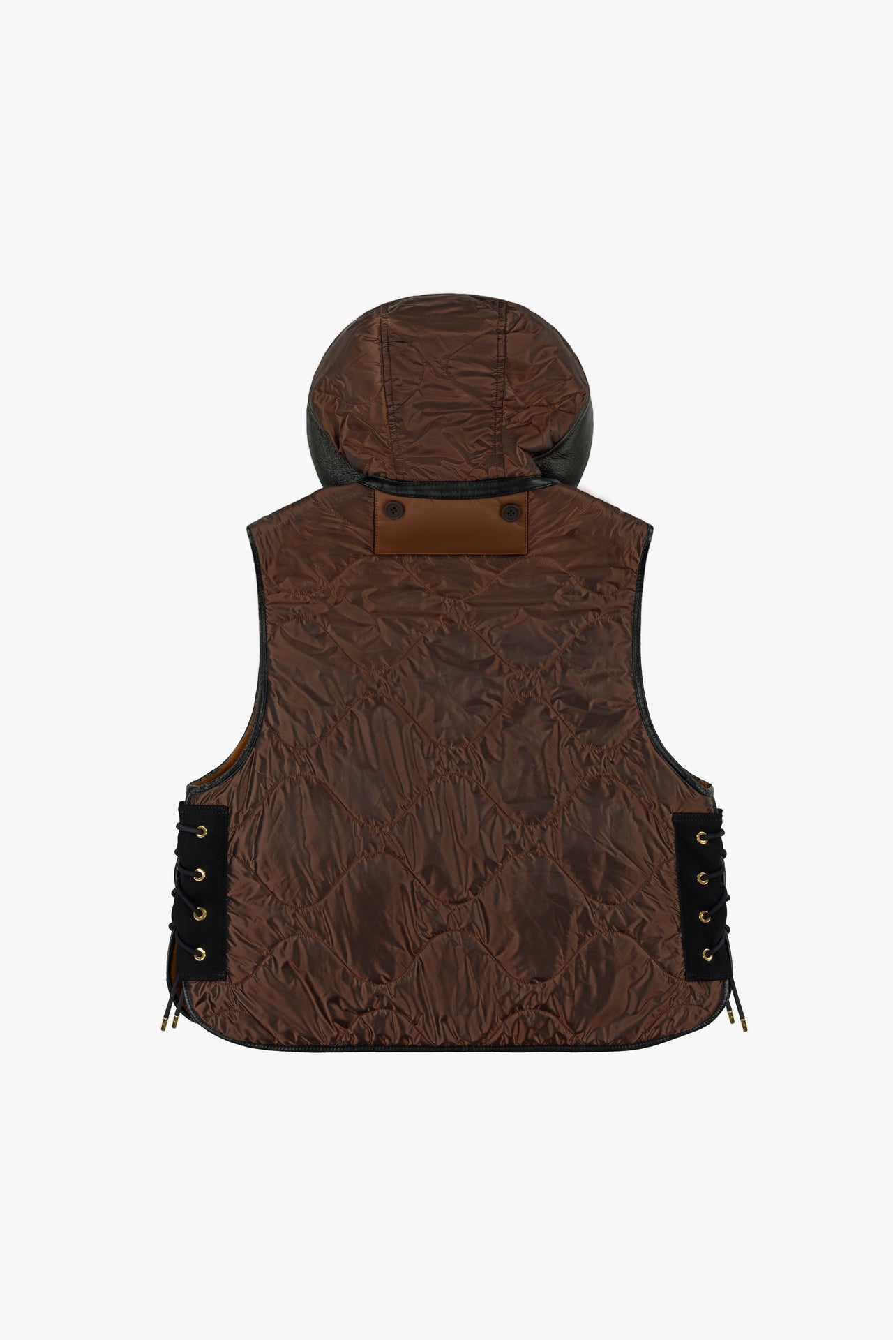Aviator Shearling Lattice Zip Hood - Dark Brown / Amber