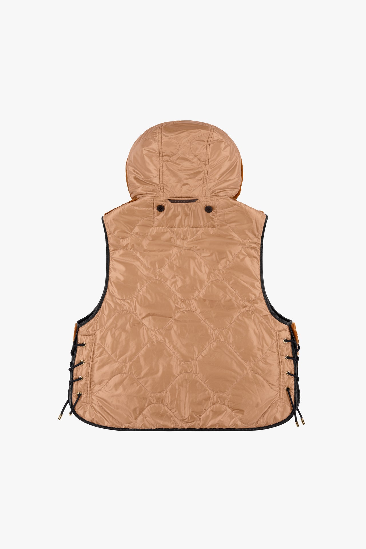 Aviator Shearling Lattice Zip Hood - Dark Brown / Amber