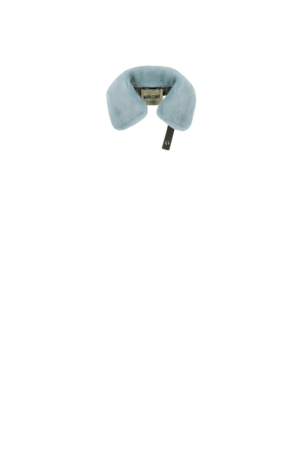 Aviator Shearling Striped Collar - Sky Blue / Cream & Moss - Layer 8