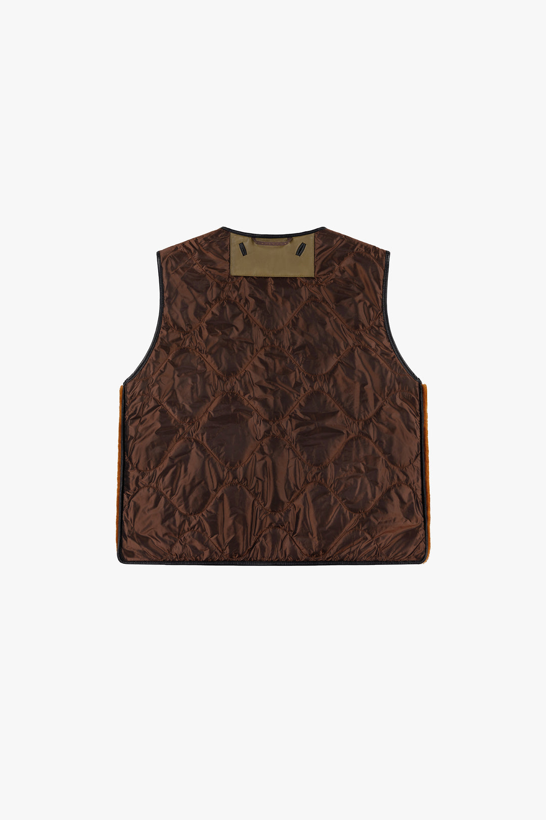 Aviator Shearling Vest - Dark Brown / Amber