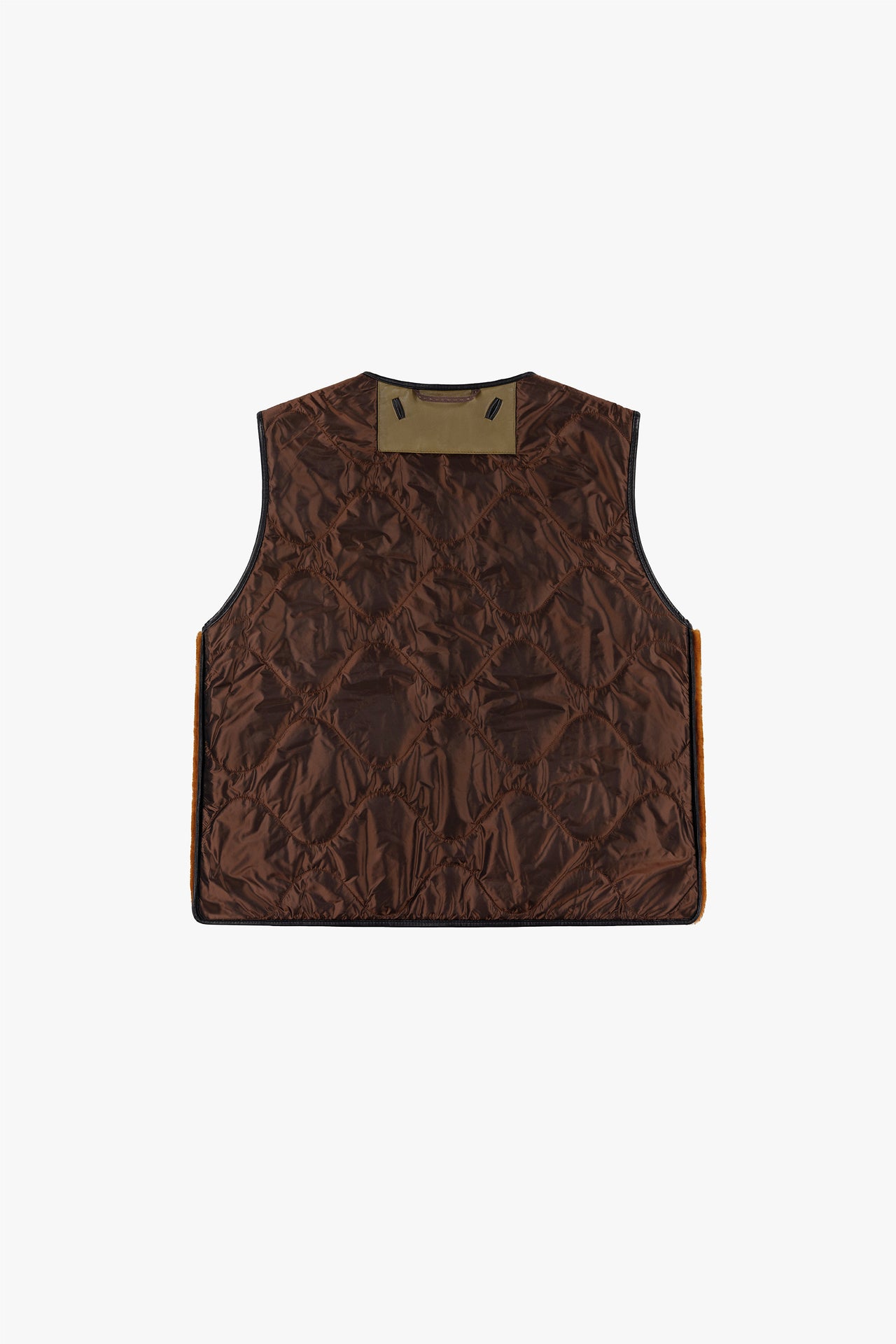 Aviator Shearling Vest - Dark Brown / Amber