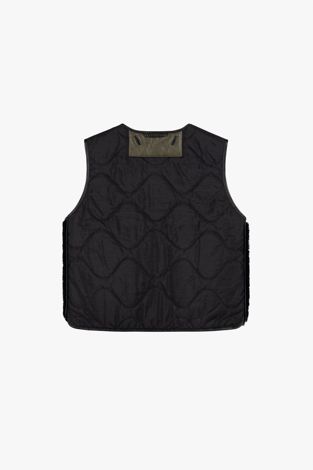 Aviator Shearling Vest - Black / Black