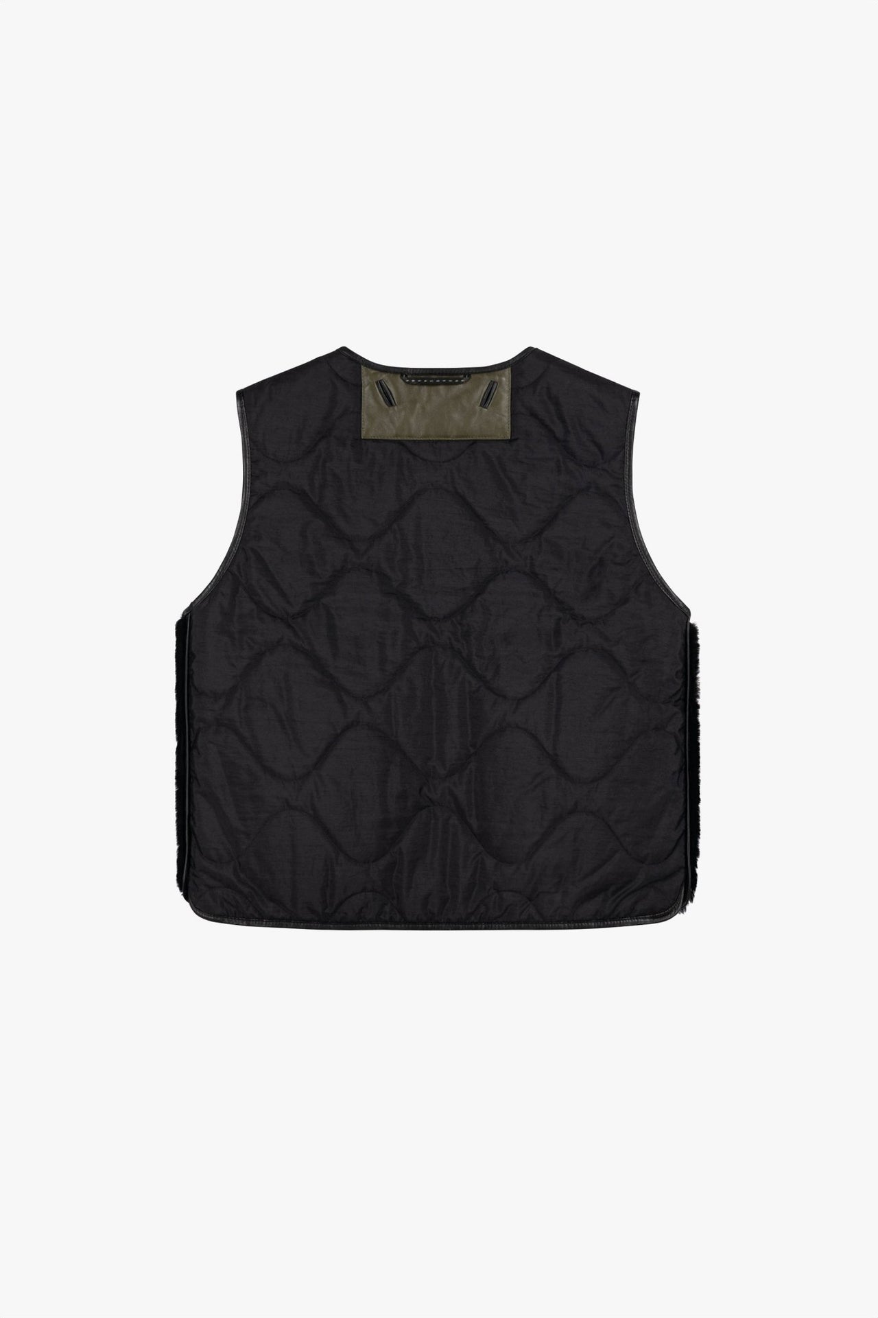 Aviator Shearling Vest - Black / Black