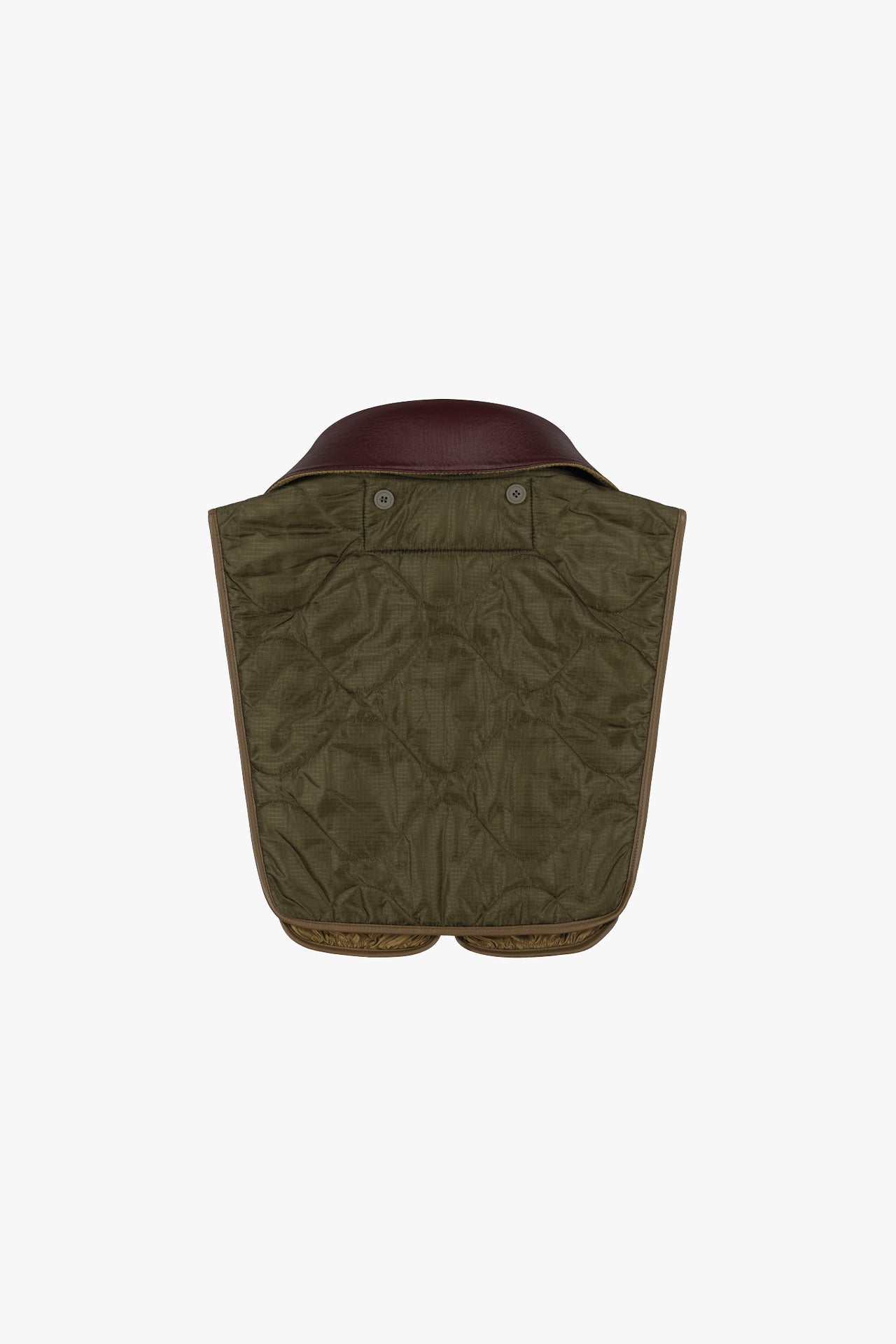 Wool & Leather Zip Collar - Oxblood & Antique Gold / Olive & Navy