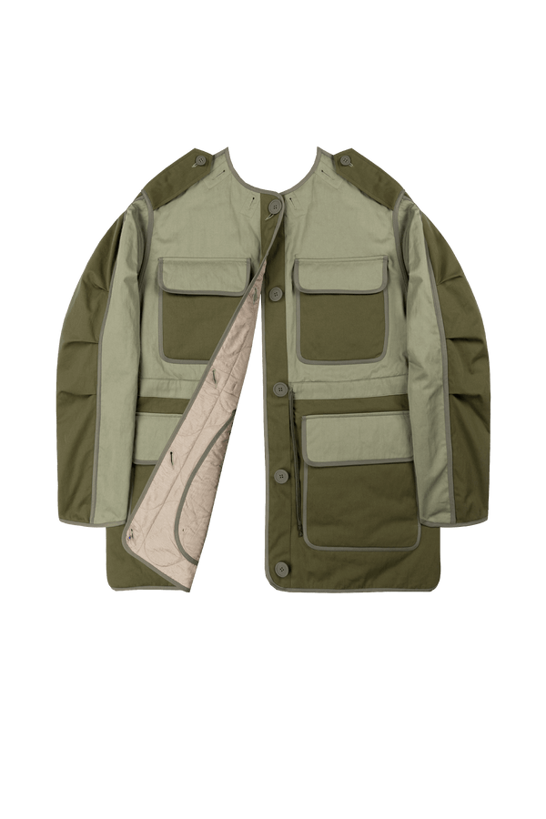 Signature Cotton Field Jacket - Olive / Stone & Burnt Orange - Layer 6