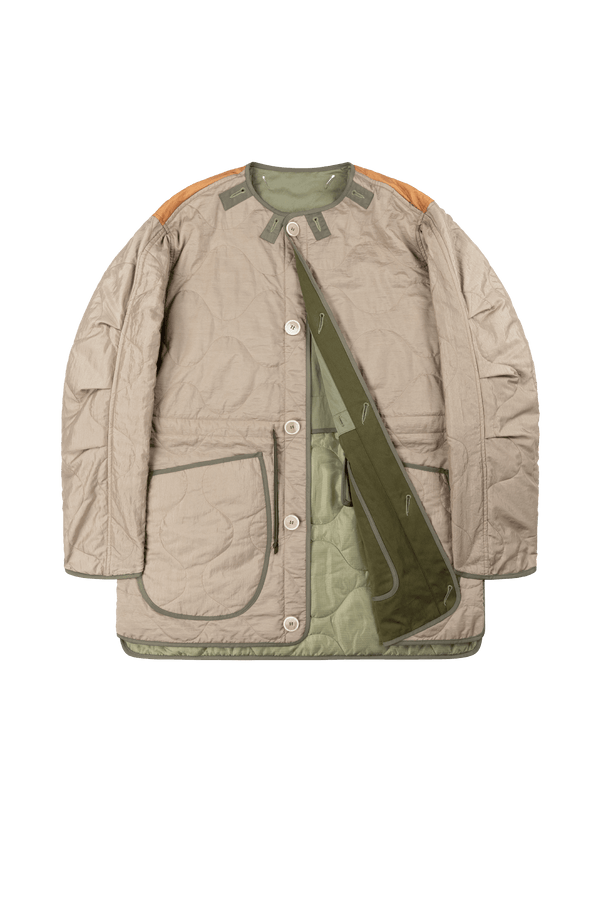 Signature Cotton Field Jacket - Olive / Stone & Burnt Orange - Layer 1