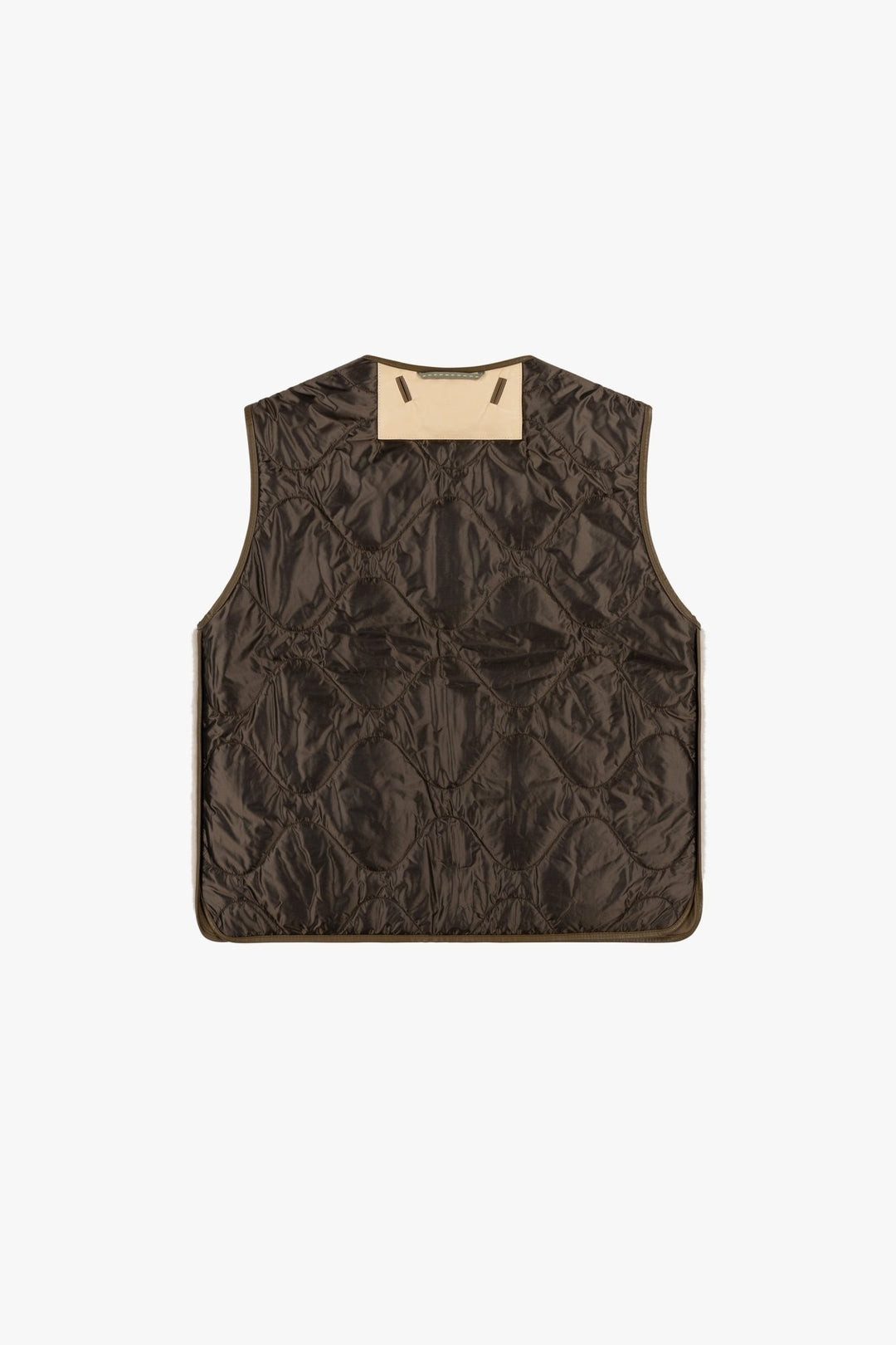 Aviator Shearling Vest - Moss / Blush