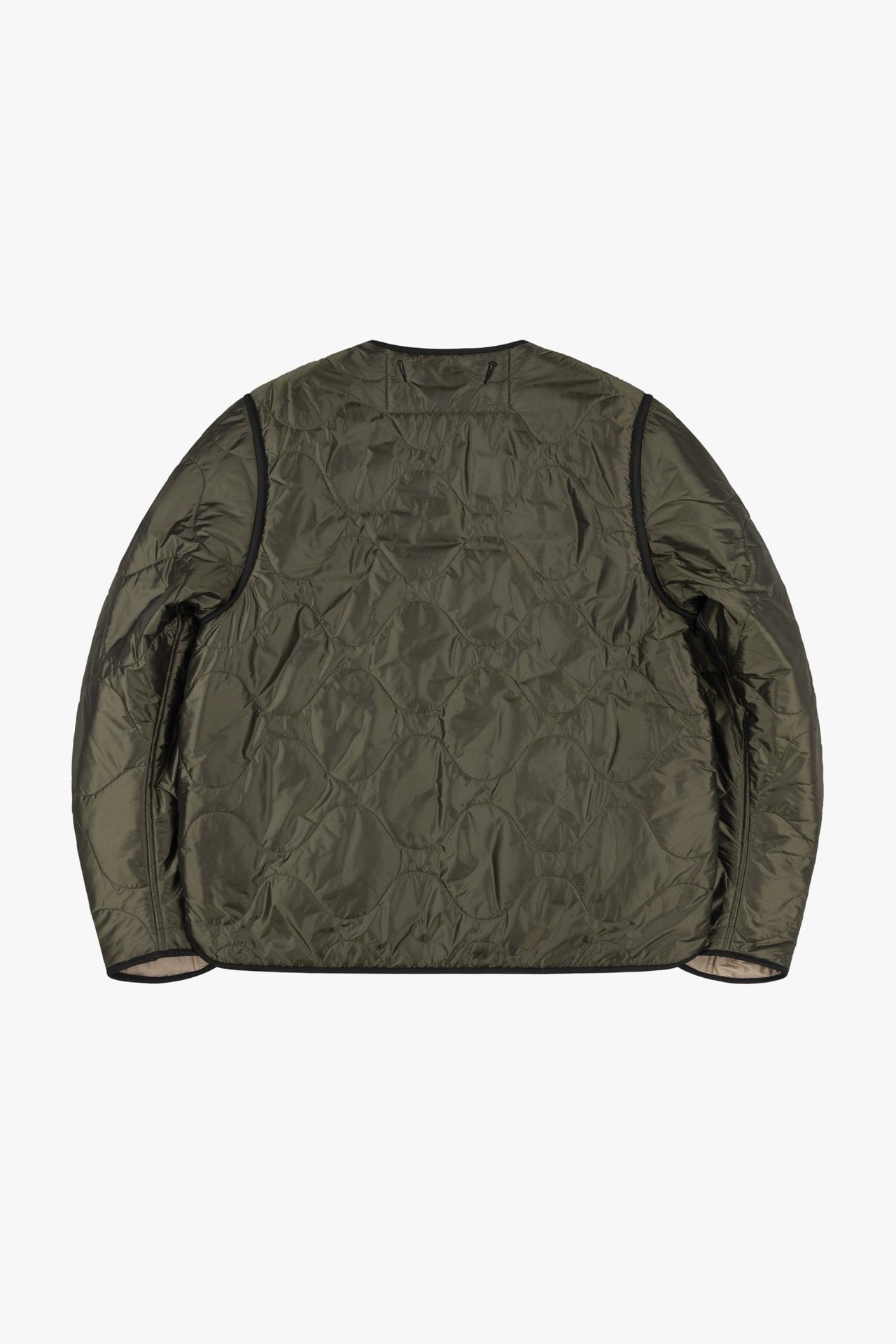 Signature Cropped Quilt - Dark Olive / Stone