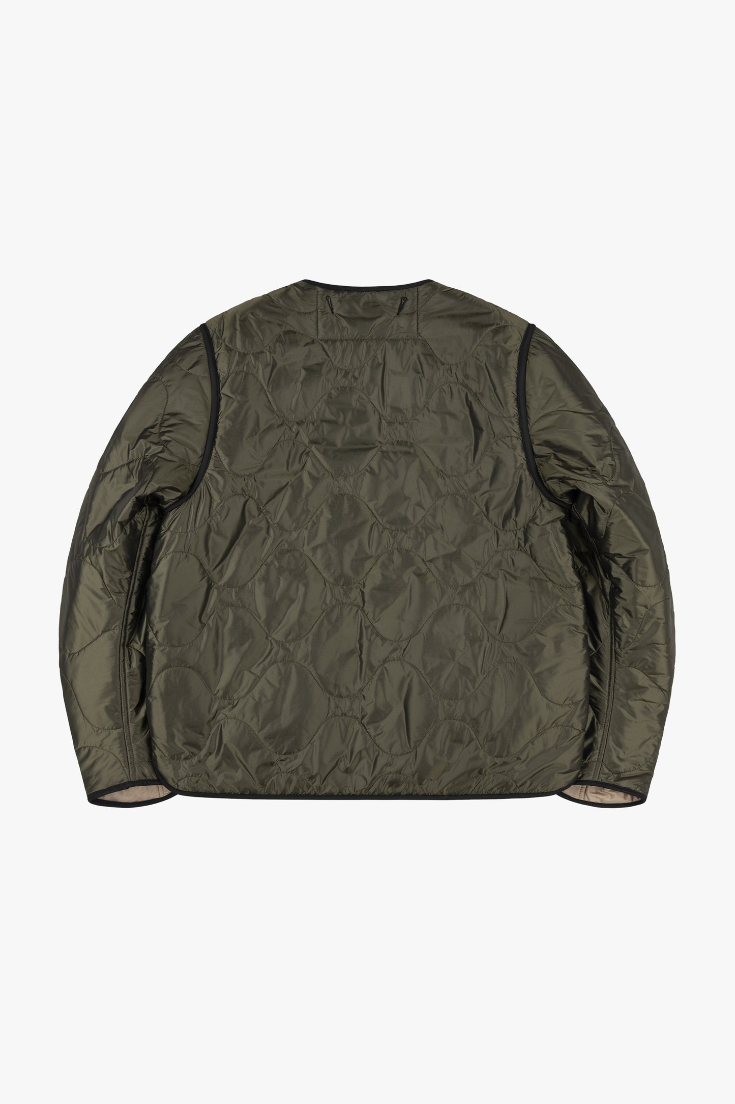 Signature Cropped Quilt - Dark Olive / Stone