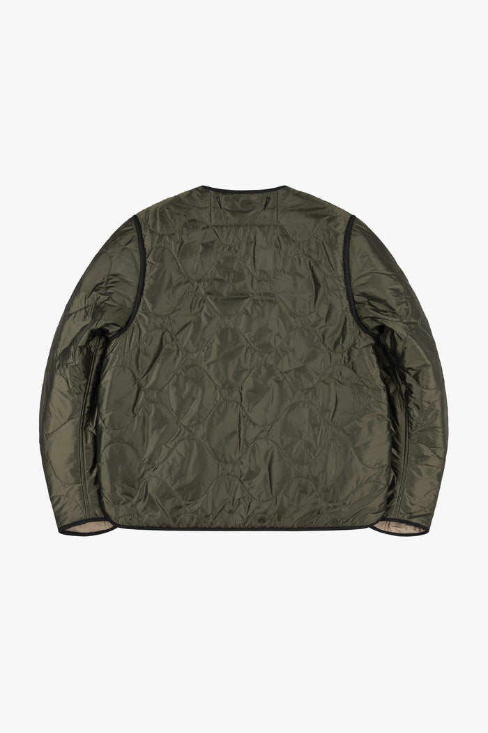 Signature Cropped Quilt - Dark Olive / Stone