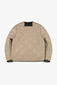 Signature Cropped Quilt - Dark Olive / Stone