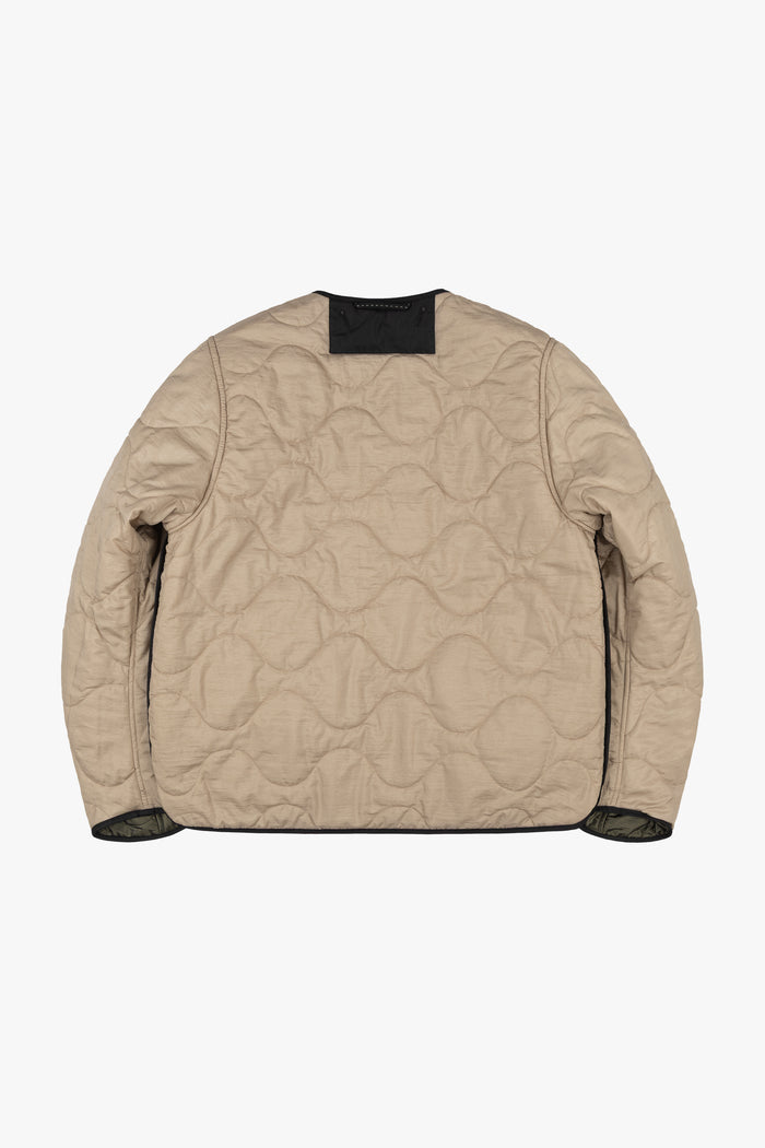 Signature Cropped Quilt - Dark Olive / Stone