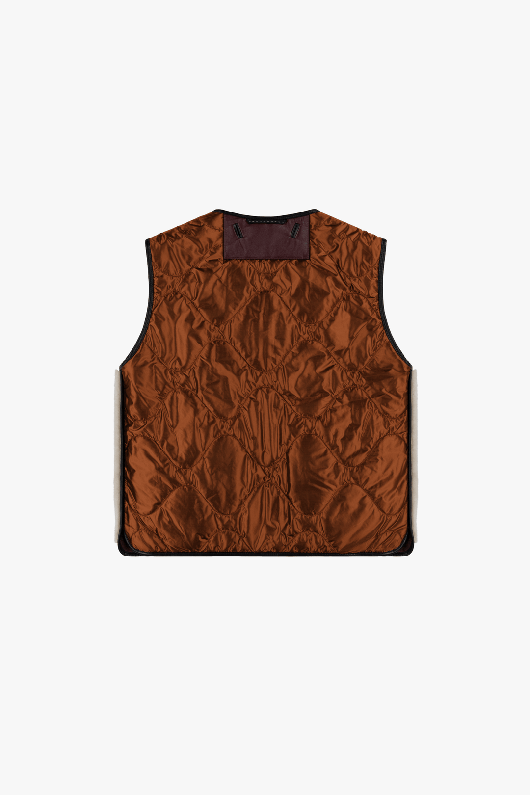 Aviator Shearling Vest - Oxblood / Pebble