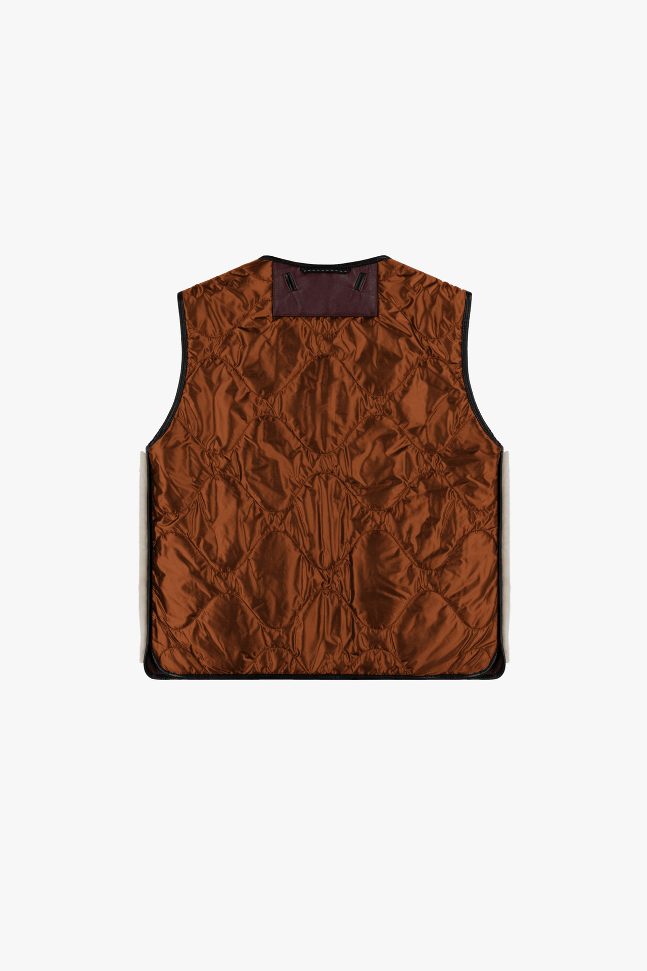 Aviator Shearling Vest - Oxblood / Pebble