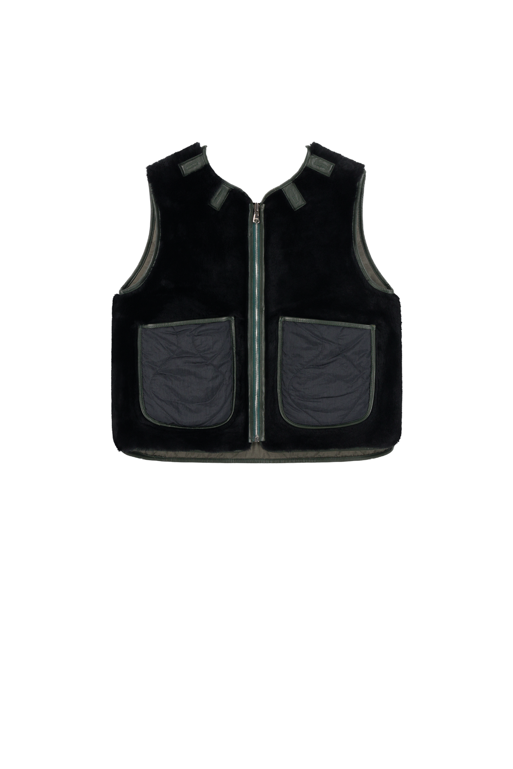 Aviator Shearling Vest - Black / Black - Layer 5