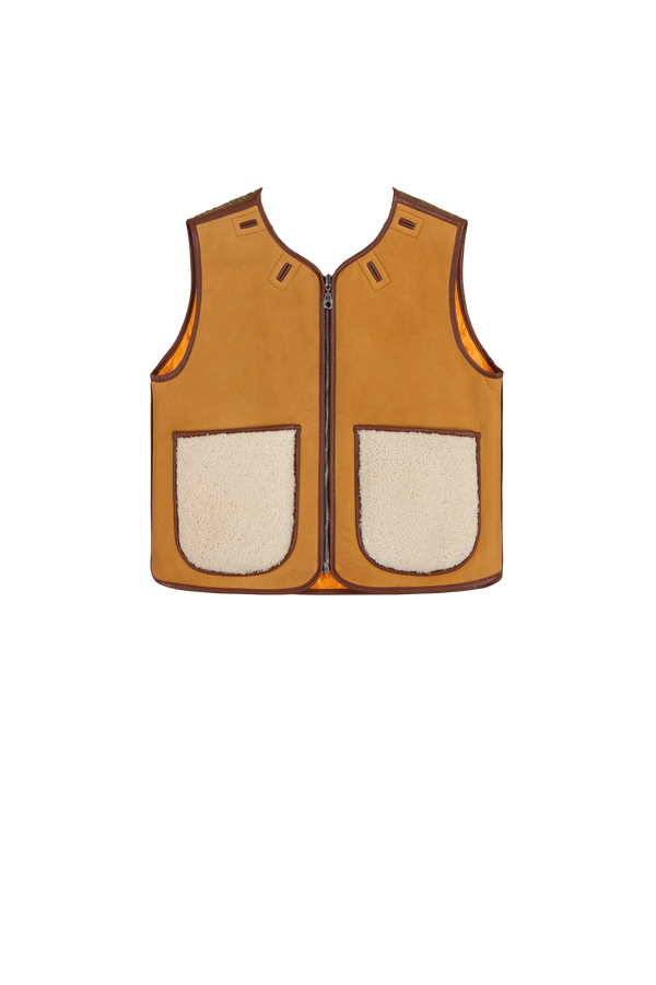 Aviator Shearling Vest - Tan / Natural - Layer 5