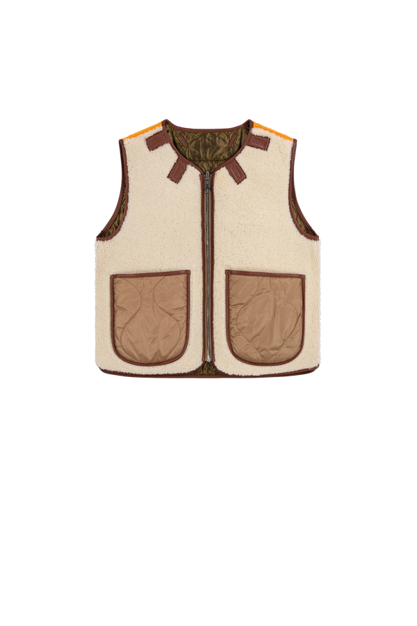 Aviator Shearling Vest - Tan / Natural - Layer 2