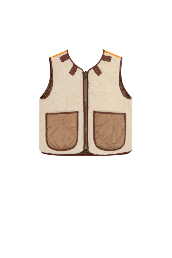 Aviator Shearling Vest - Tan / Natural - Layer 5