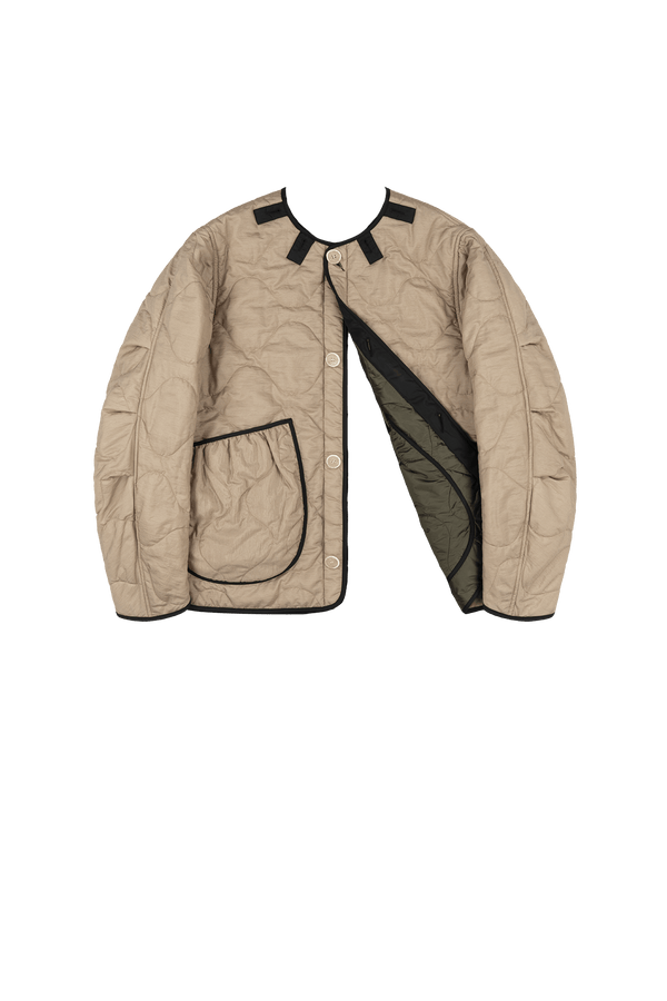 Signature Cropped Quilt - Dark Olive / Stone - Layer 6