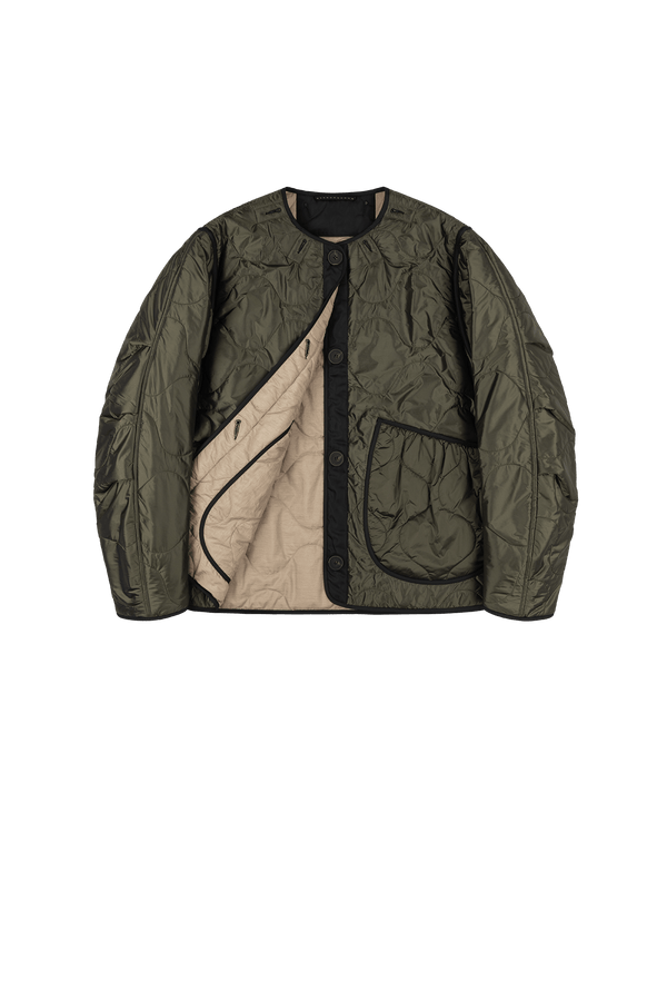 Signature Cropped Quilt - Dark Olive / Stone - Layer 1