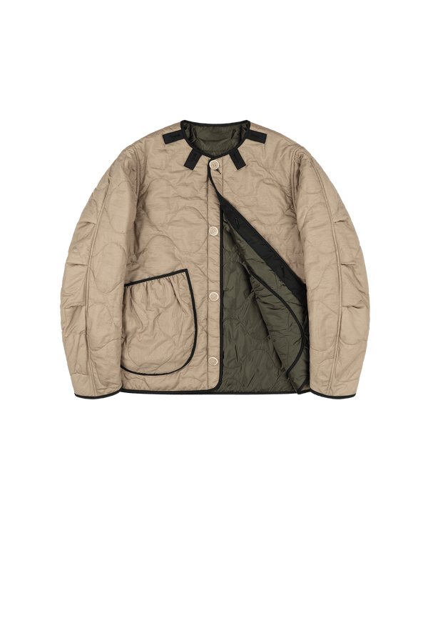 Signature Cropped Quilt - Dark Olive / Stone - Layer 1