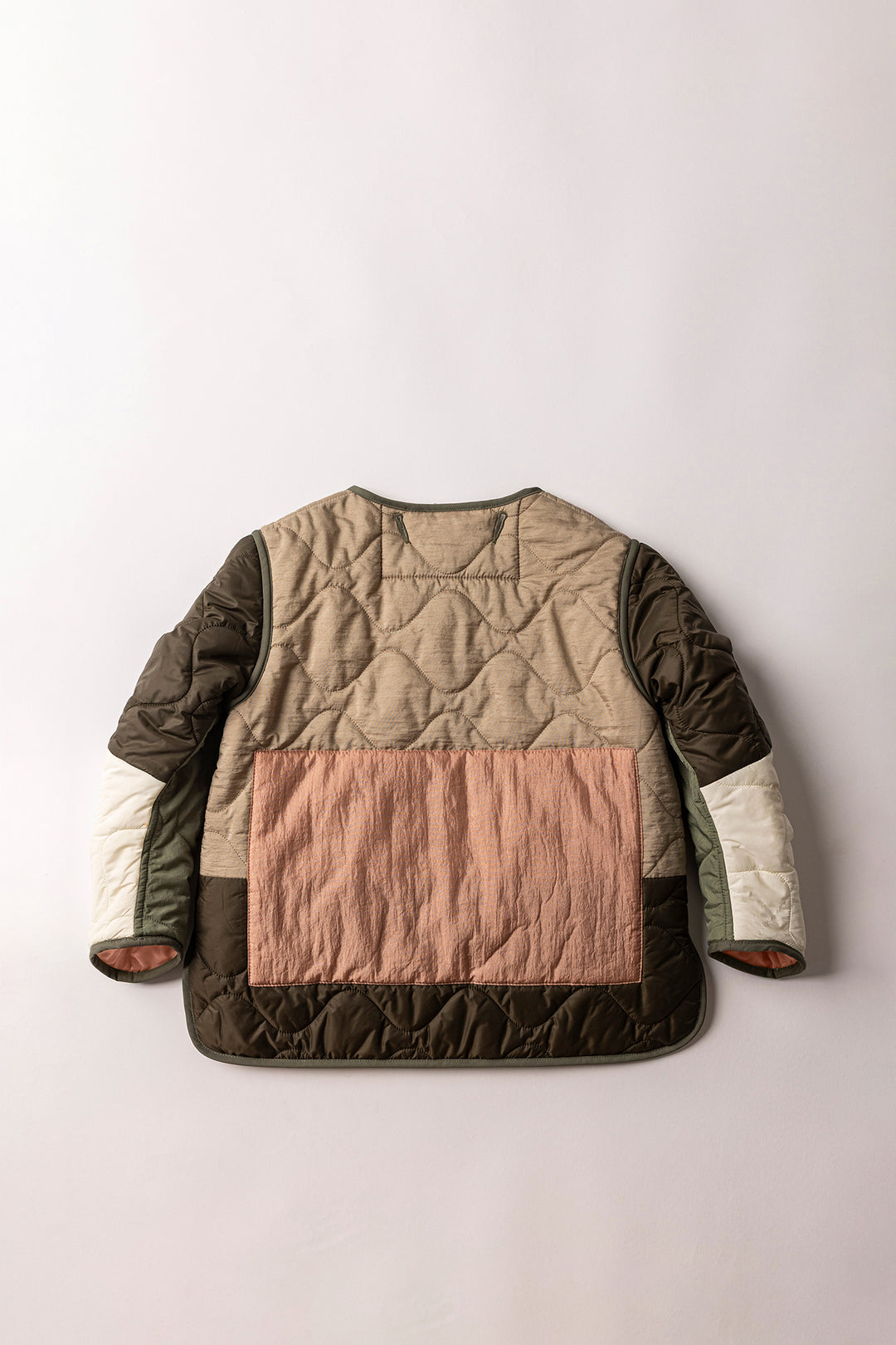 Children's Patchwork Quilt Jacket - Eucalyptus / Pale Pink