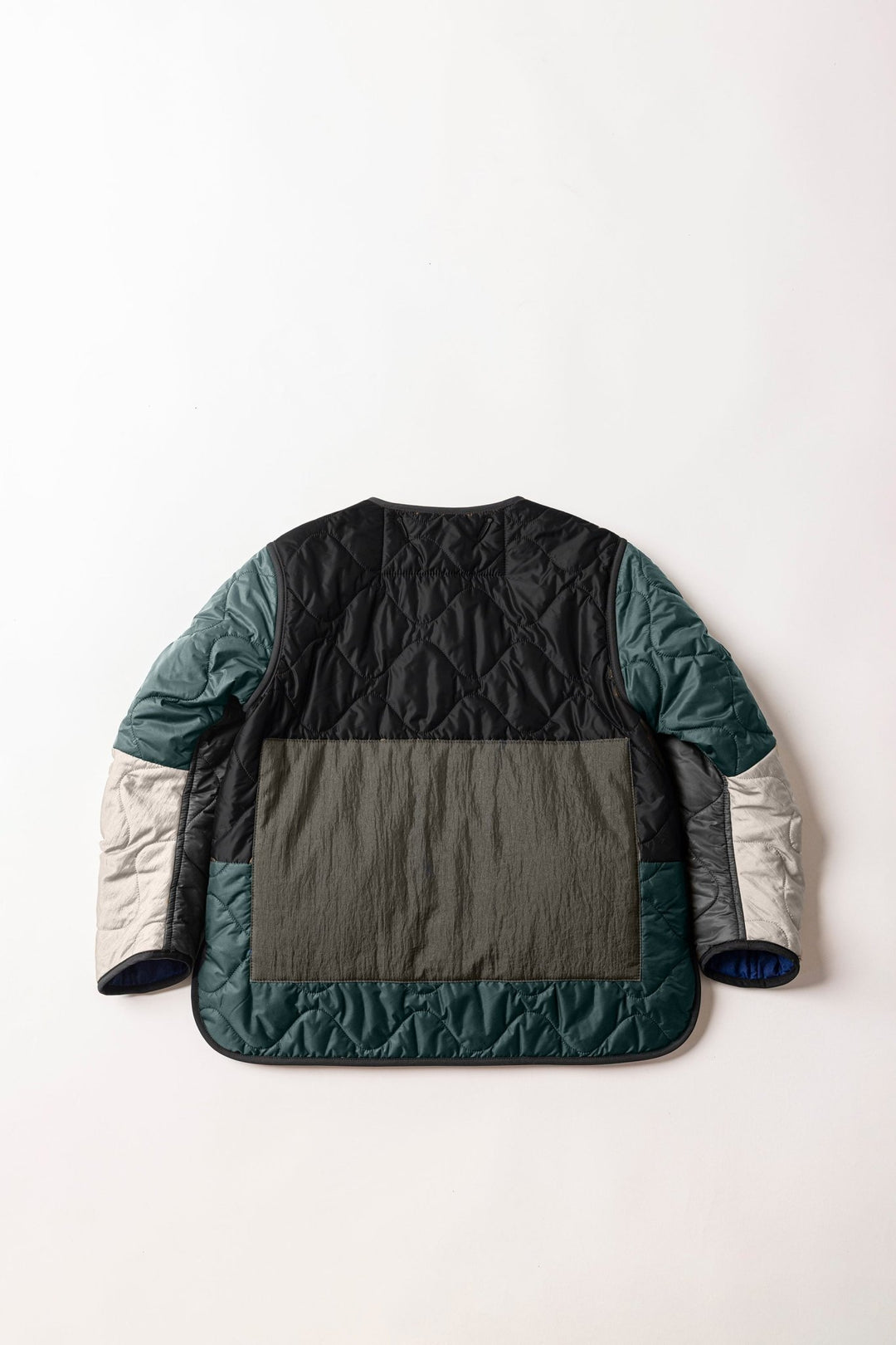Children's Patchwork Quilt Jacket - Anthracite / Dark Olive