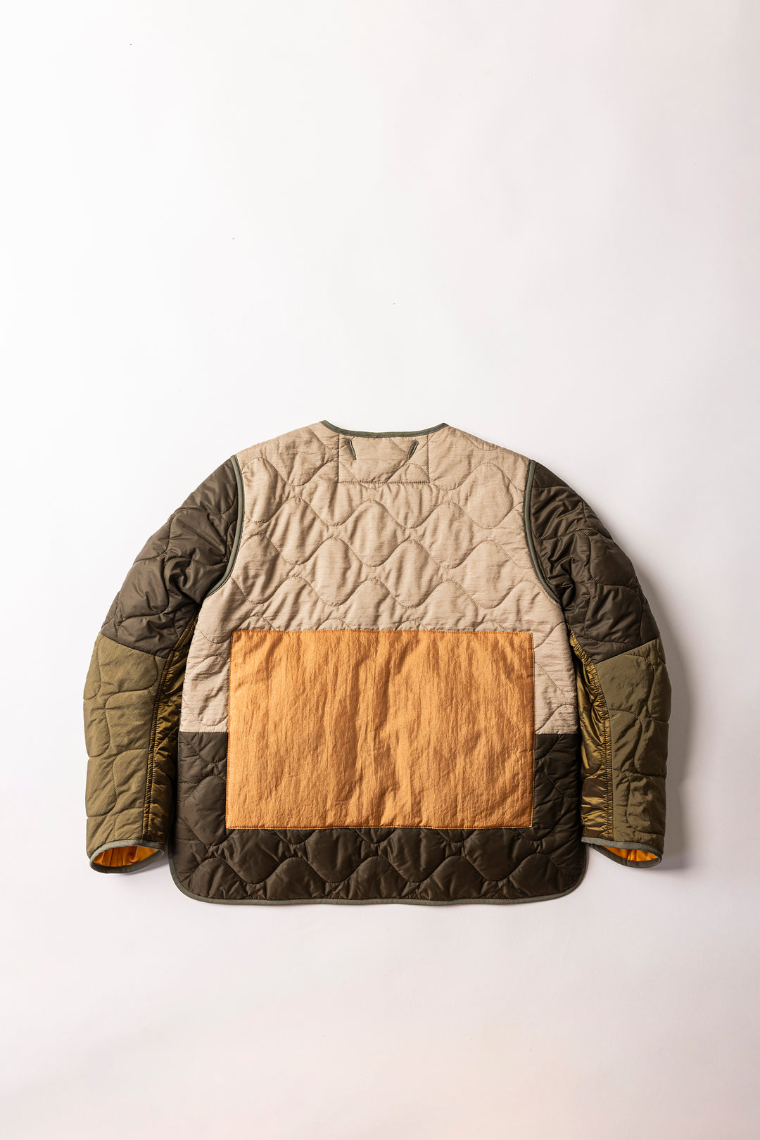 Children's Patchwork Quilt Jacket - Antique Gold / Clementine