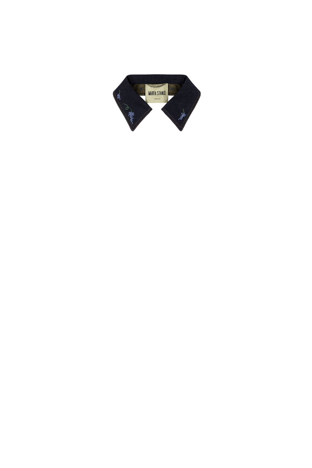Denim Embroidered Latch Collar - Embroidered Indigo - Layer 8