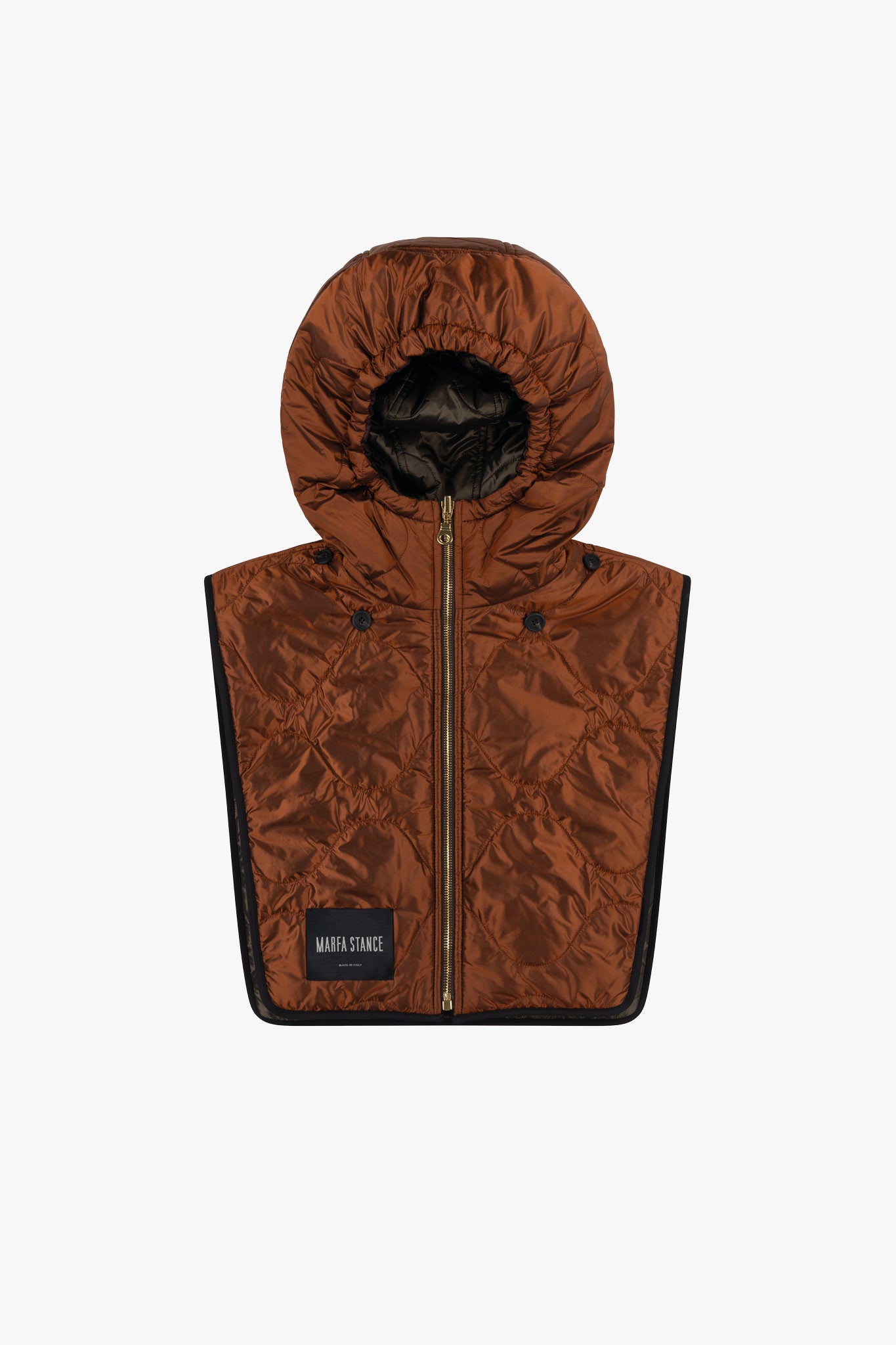 Quilted Zip Hood - Bordeaux / Amber