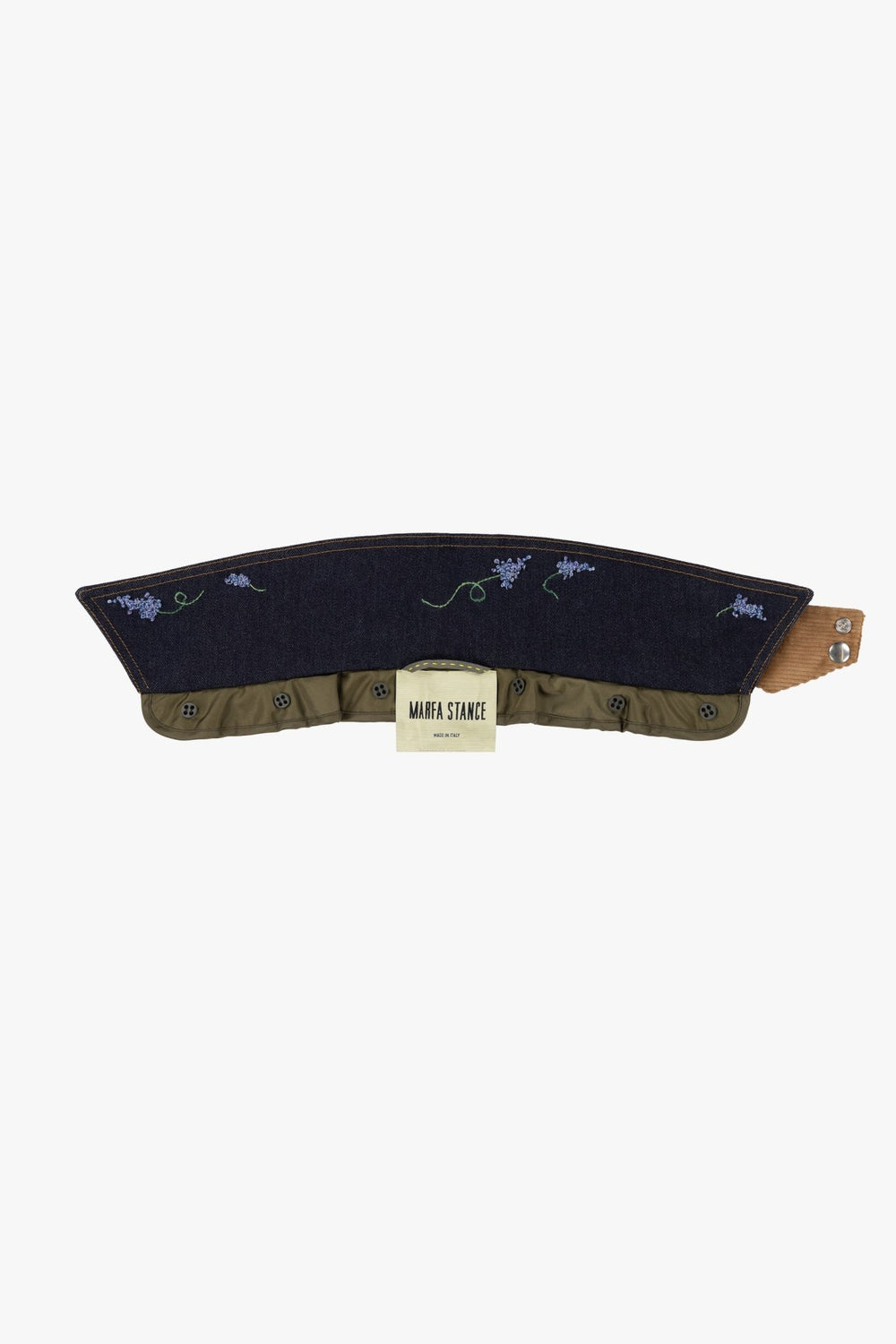 Denim Embroidered Latch Collar - Embroidered Indigo