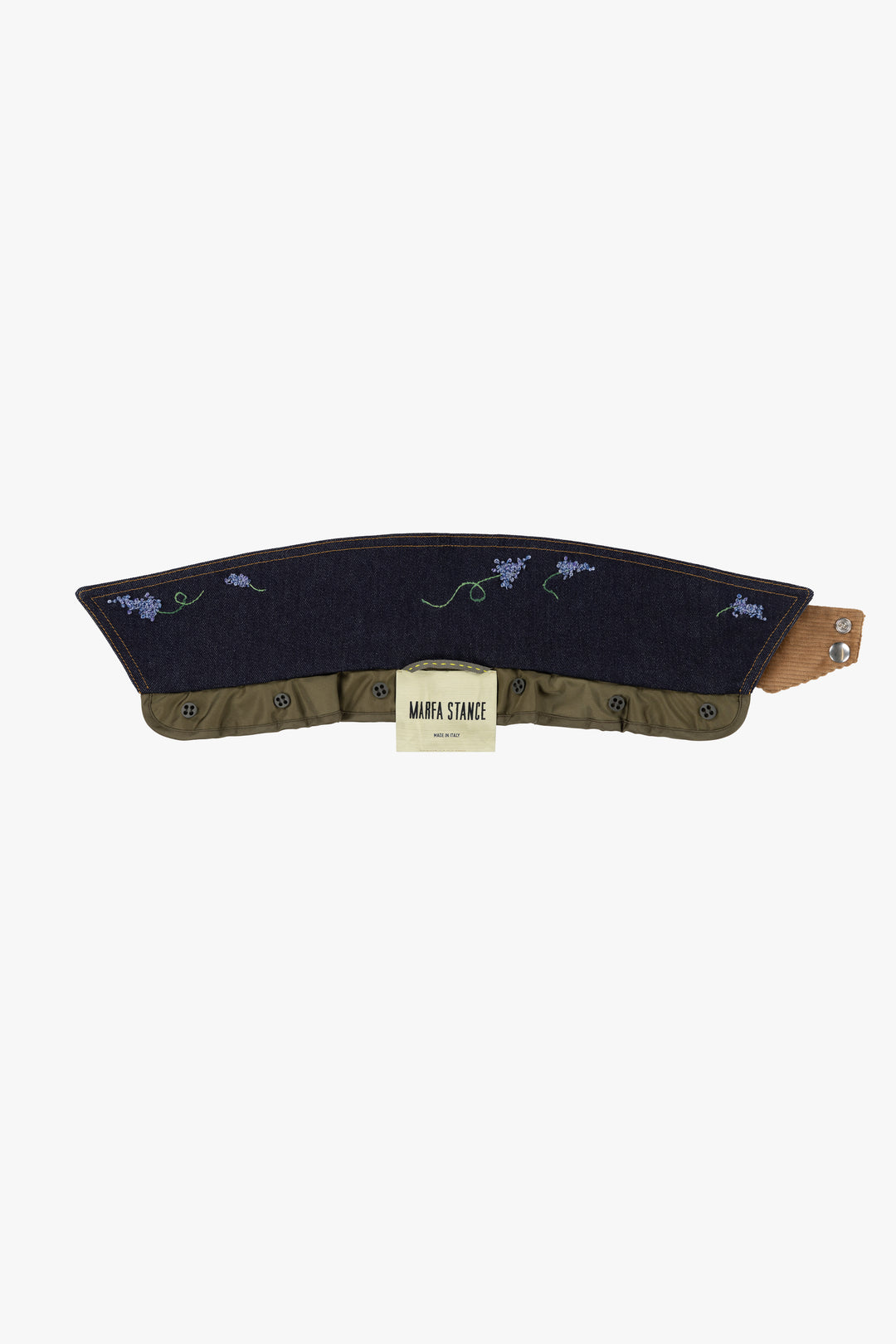 Denim Embroidered Latch Collar - Embroidered Indigo