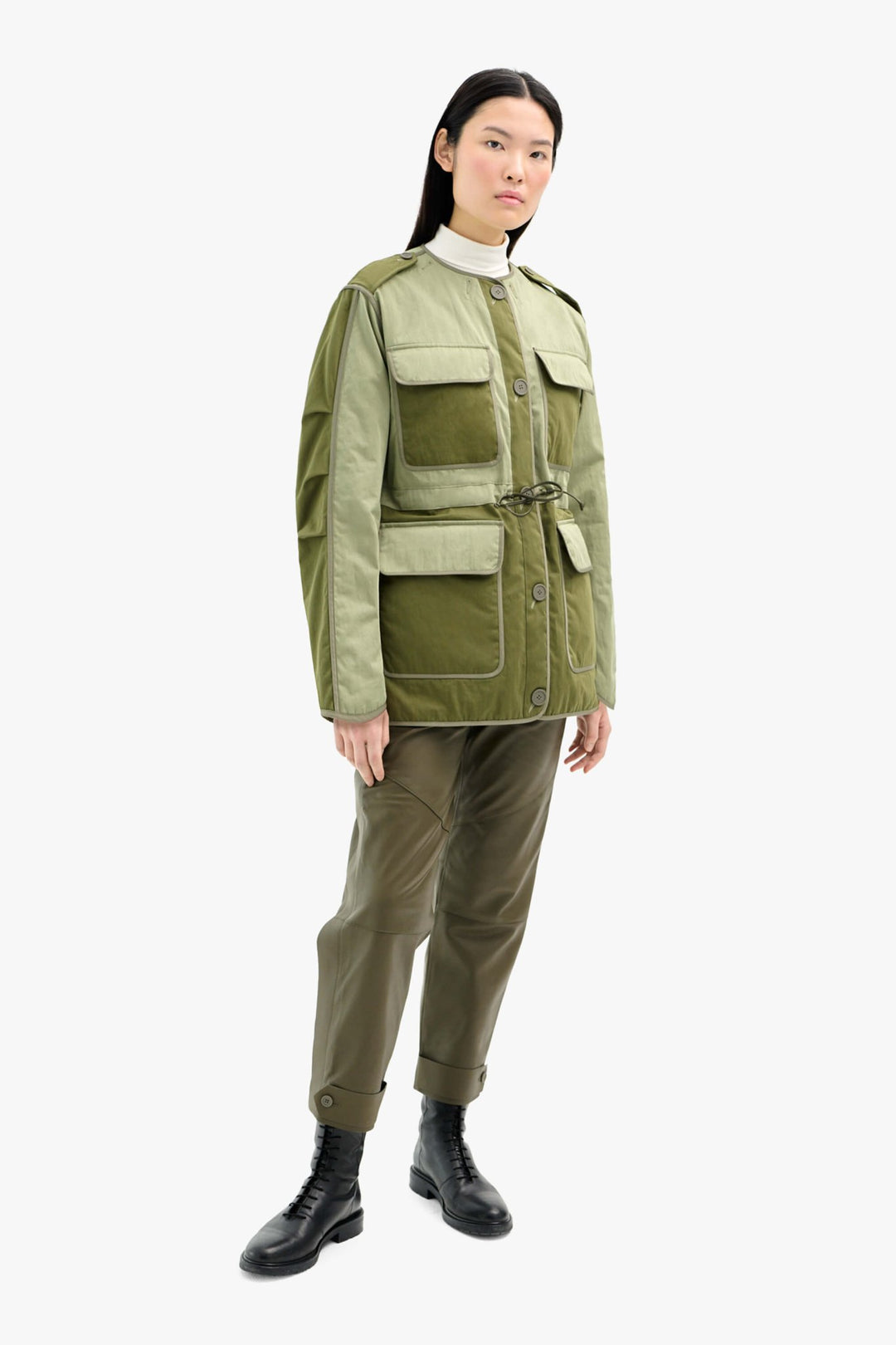 Signature Cotton Field Jacket - Olive / Stone & Burnt Orange