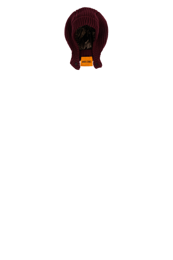 Knitted Hood - Wine / Peat - Layer 4