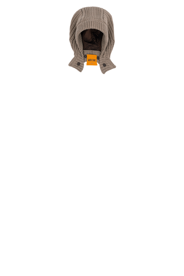 Knitted Hood - Camel Melange / Dark Sienna - Layer 4