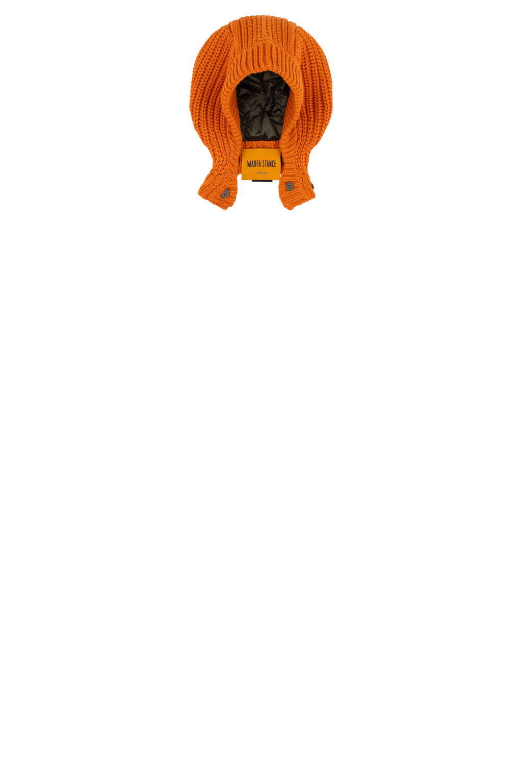 Knitted Hood - Clementine / Dark Olive - Layer 4