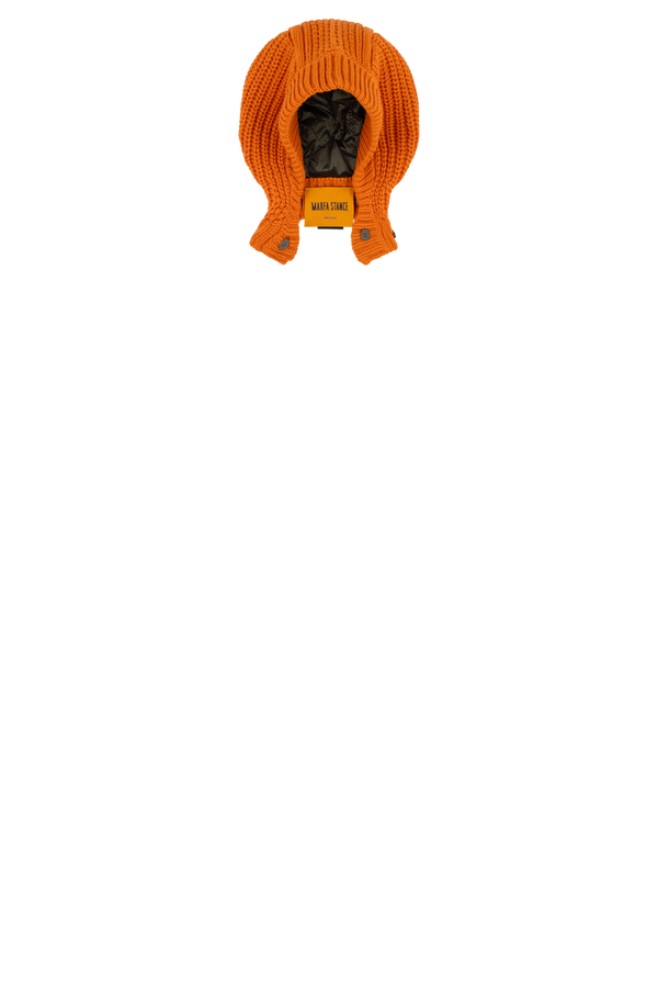 Knitted Hood - Clementine / Dark Olive - Layer 4