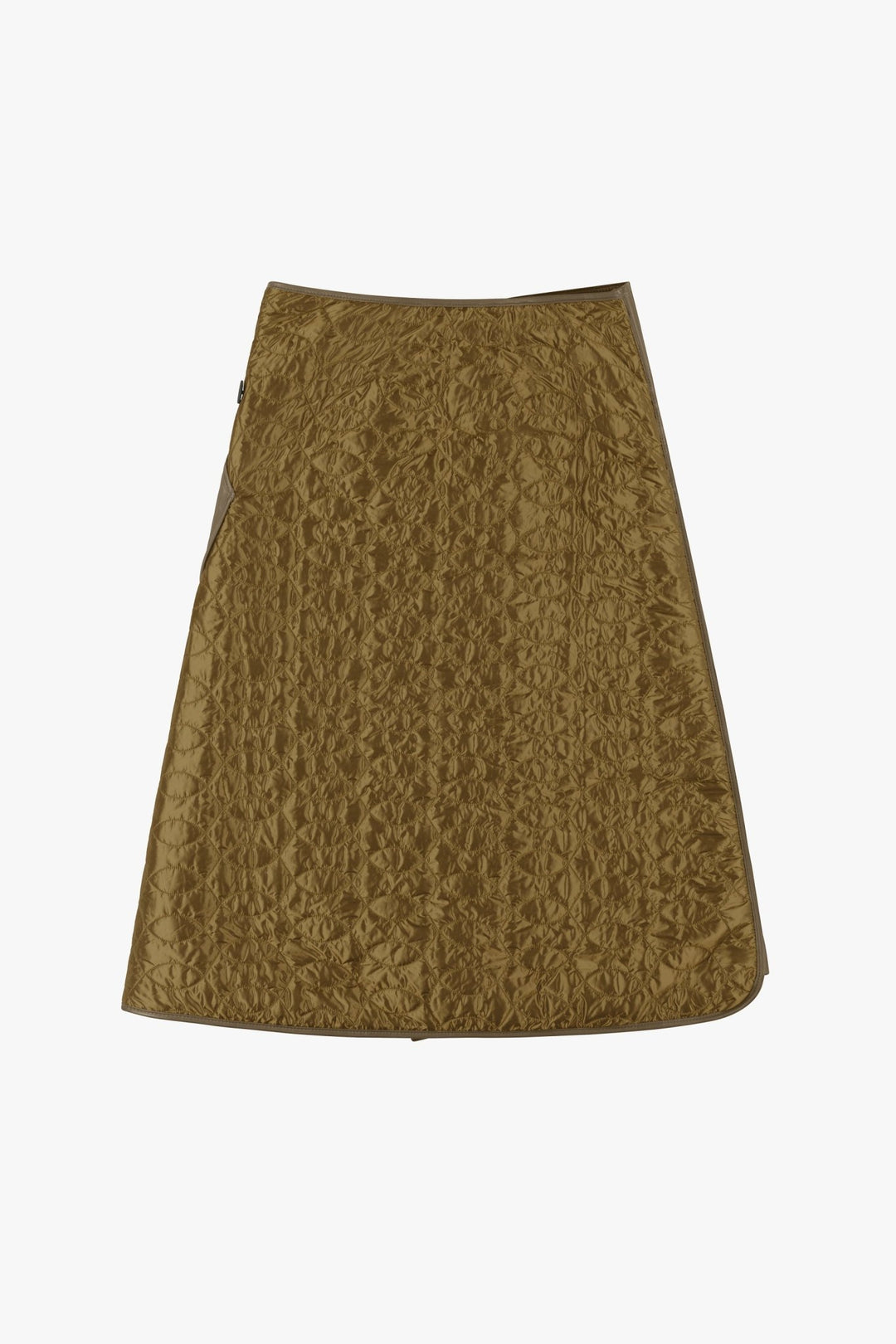 Leather & Nylon Wrap Skirt - Moss & Antique Gold