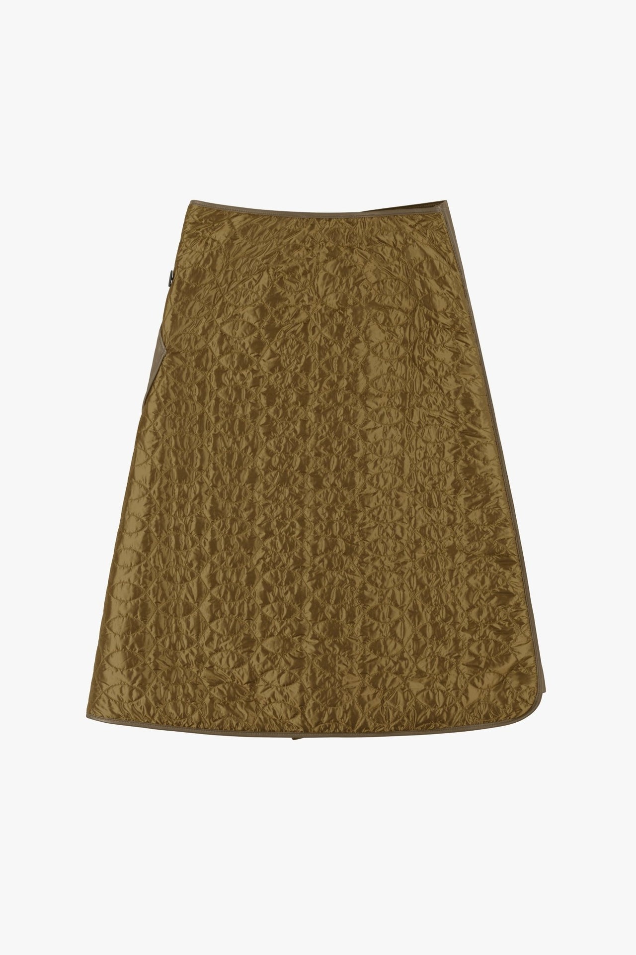 Leather & Nylon Wrap Skirt - Moss & Antique Gold