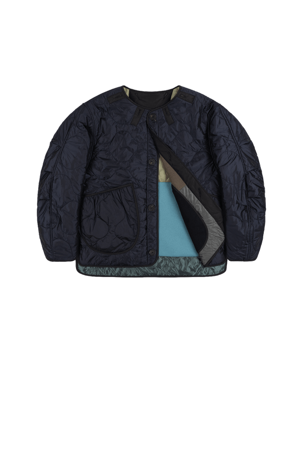 Signature Patchwork Wool Cropped Quilt - Dark Olive & Anthracite / Midnight - Layer 1