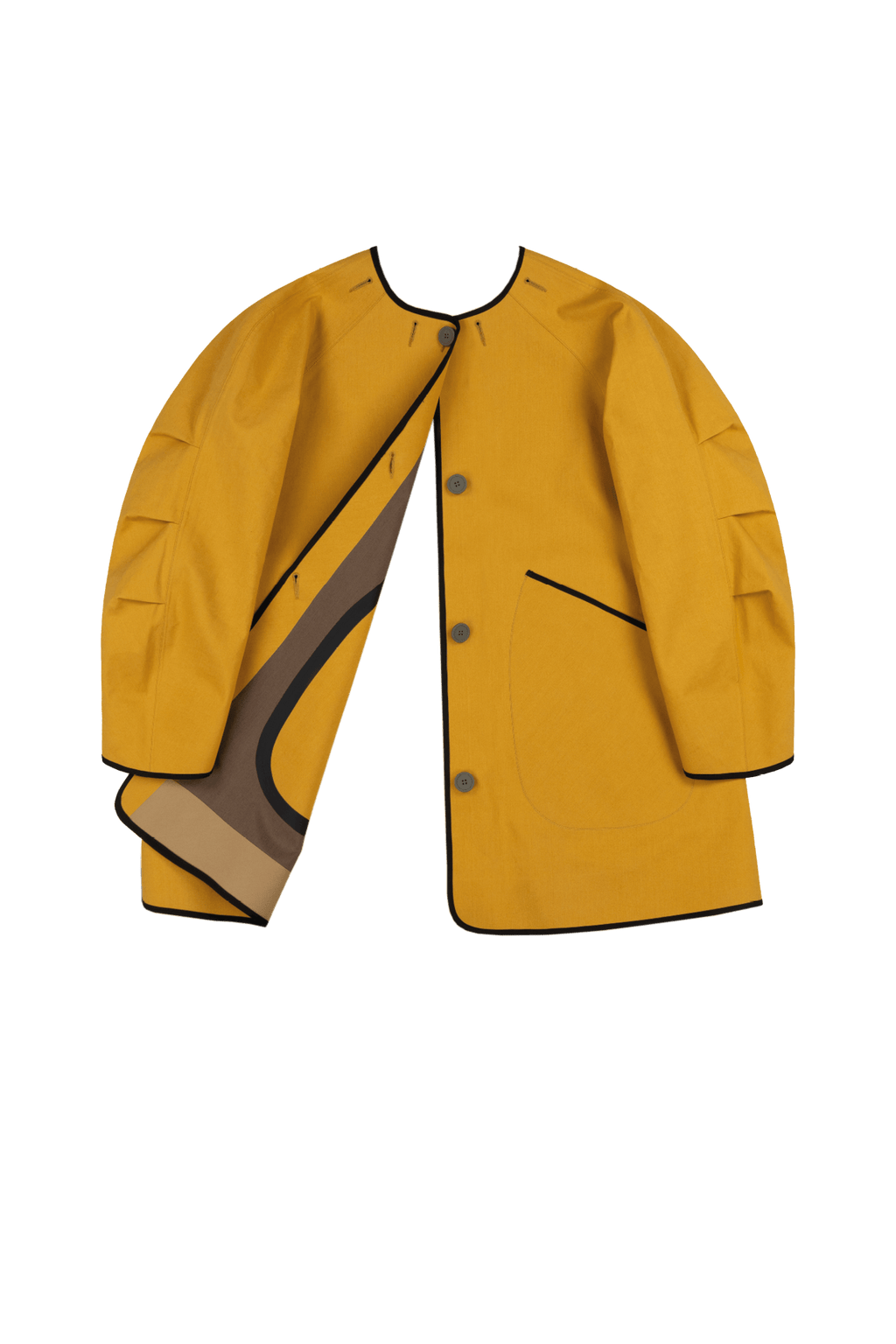 Weatherproof Bonded Short Raincoat - Peat / Ochre - Layer 6