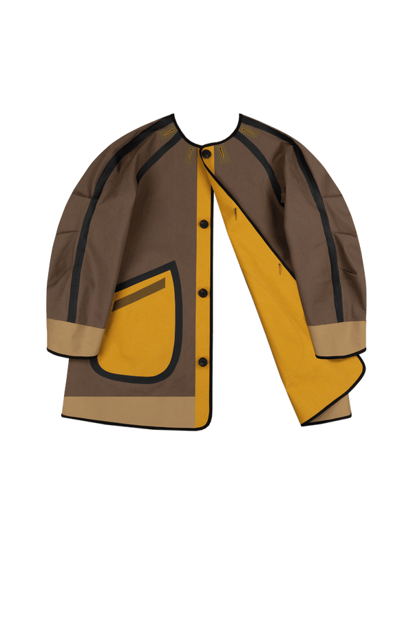Weatherproof Bonded Short Raincoat - Peat / Ochre - Layer 6