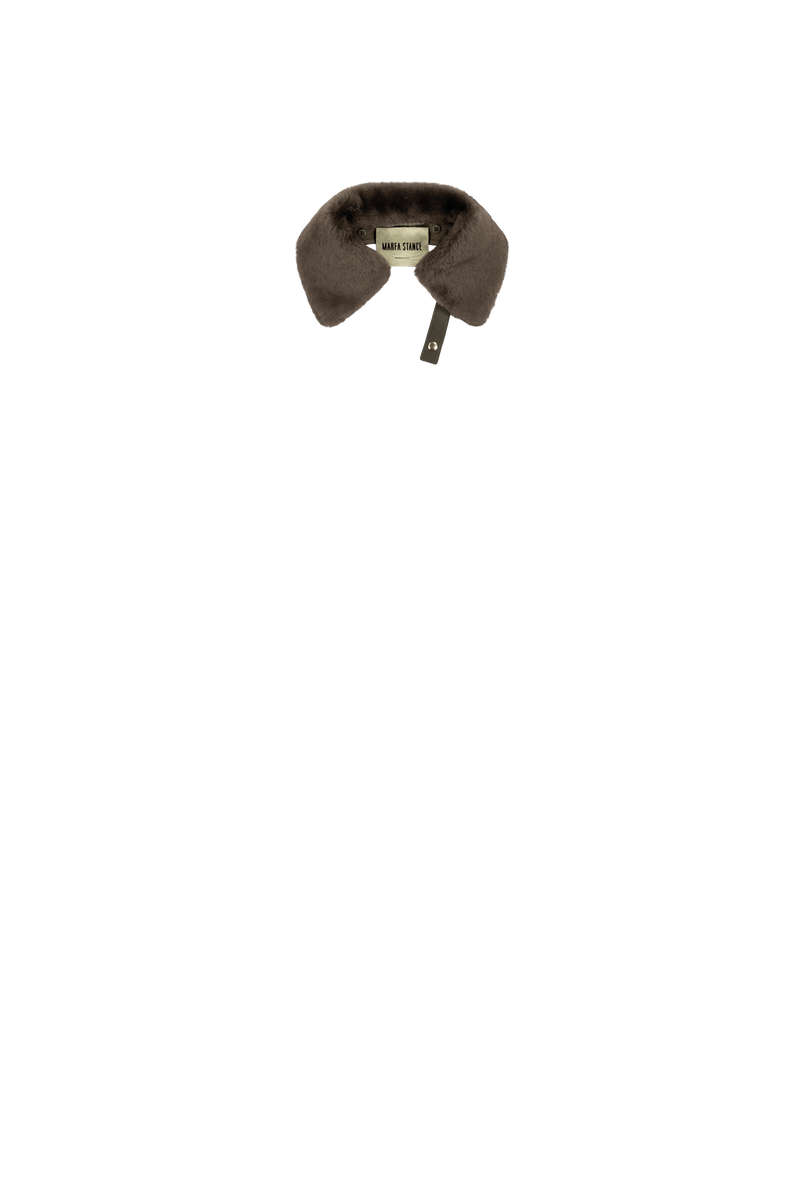 Aviator Shearling Latch Collar - Olive / Taupe - Layer 8